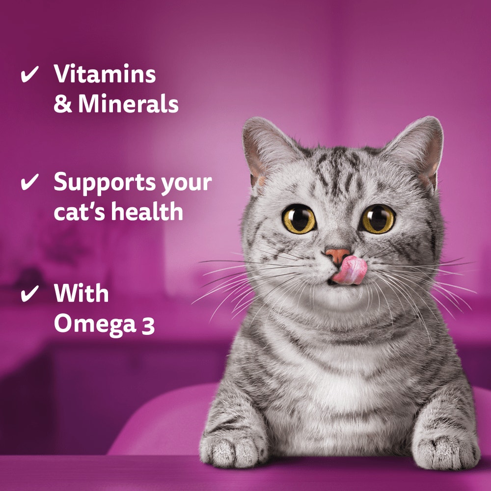 WHISKAS Dentabites Adult Cat Treats with Chicken 120g, 40g - 3